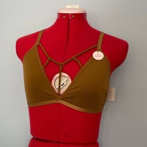 Forever 21 Mustard Triangle Seamless Bra Sz S/M